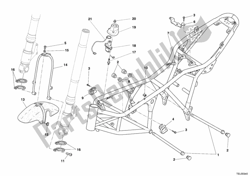 Tutte le parti per il Telaio del Ducati Sportclassic Sport 1000 Single-seat 2006